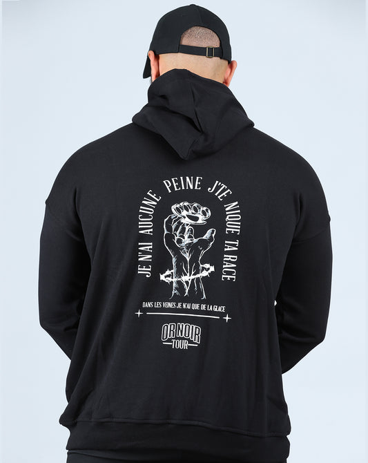 Sweat Capuche Or Noir Peine